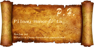 Pilnay Honoráta névjegykártya